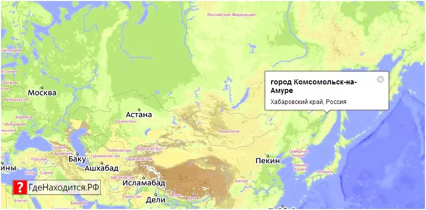 На карте Комсомольск-на-Амуре На карте Комсомольск-на-Амуре
