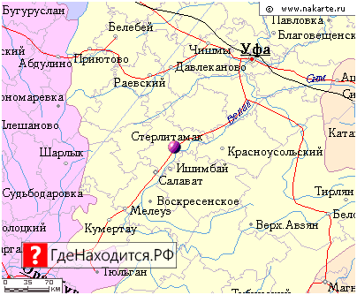 На карте Стерлитамак На карте Стерлитамак
