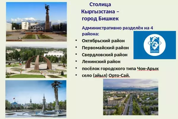 деление Бишкека на административные районы