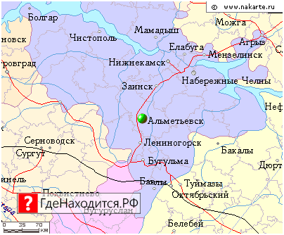 На карте Альметьевск 