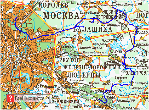На карте Балашиха На карте Балашиха