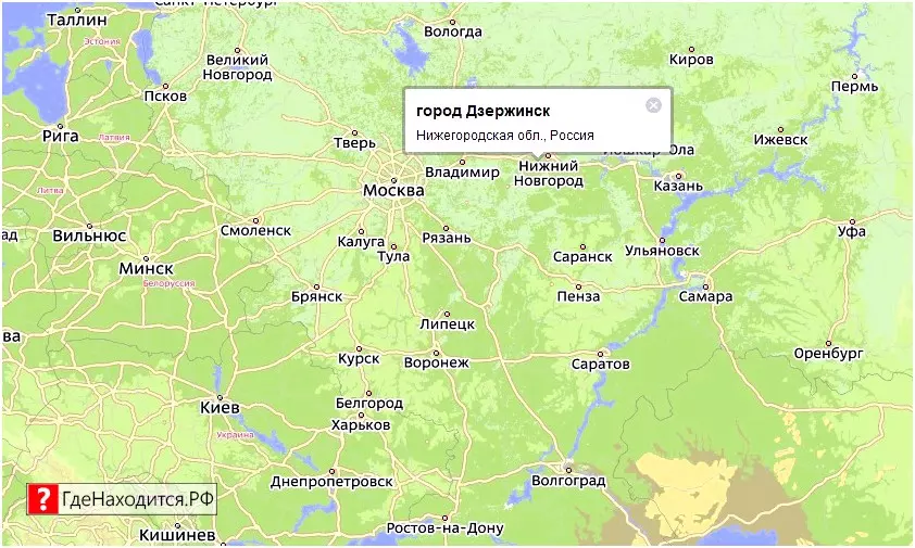 На карте Дзержинск 