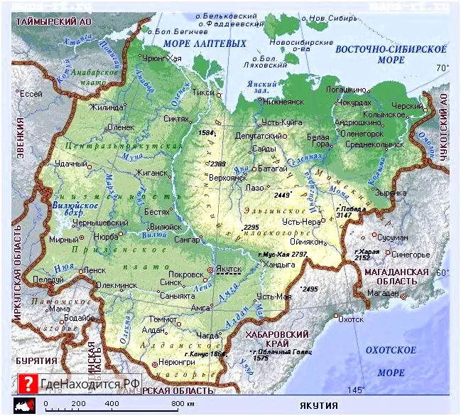 На карте Якутск 