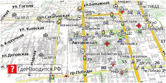 На карте Южно-Сахалинск 