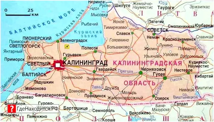 На карте Калининград 