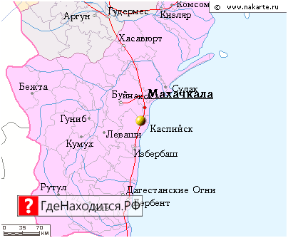 На карте Каспийск 