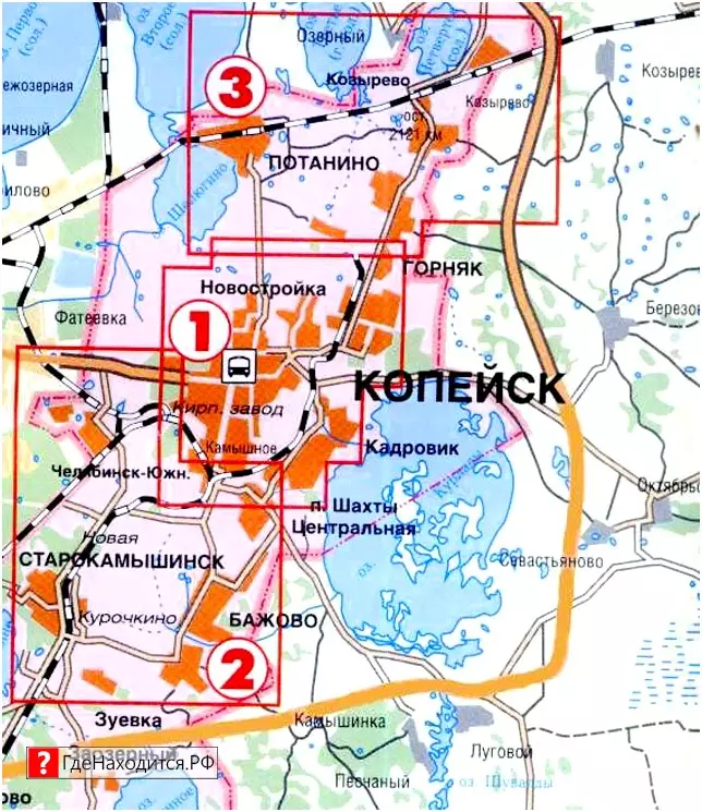 На карте Копейск 