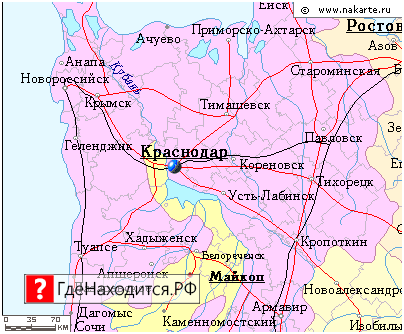 На карте Краснодар 