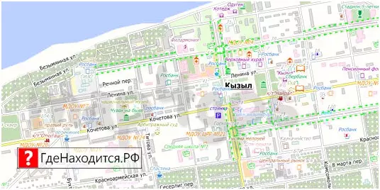На карте Кызыл 