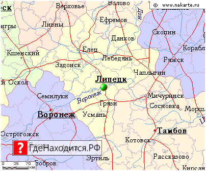 На карте Липецк 