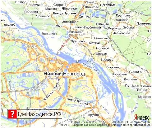На карте Нижний Новгород 