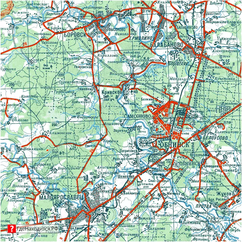На карте Обнинск 