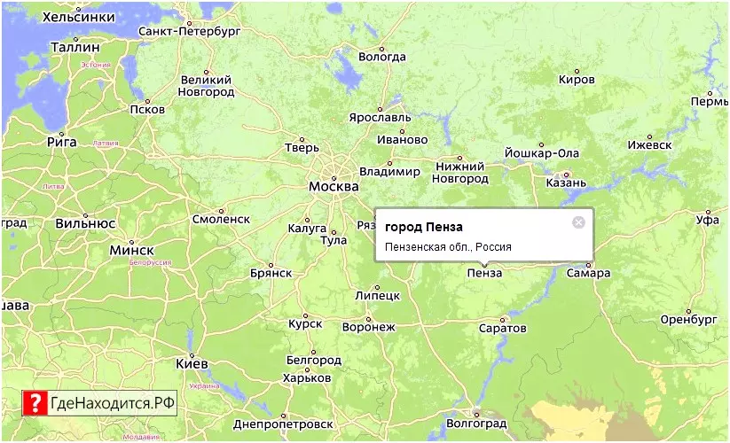 На карте Пенза 
