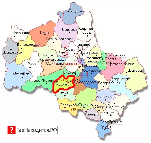 На карте Подольск 