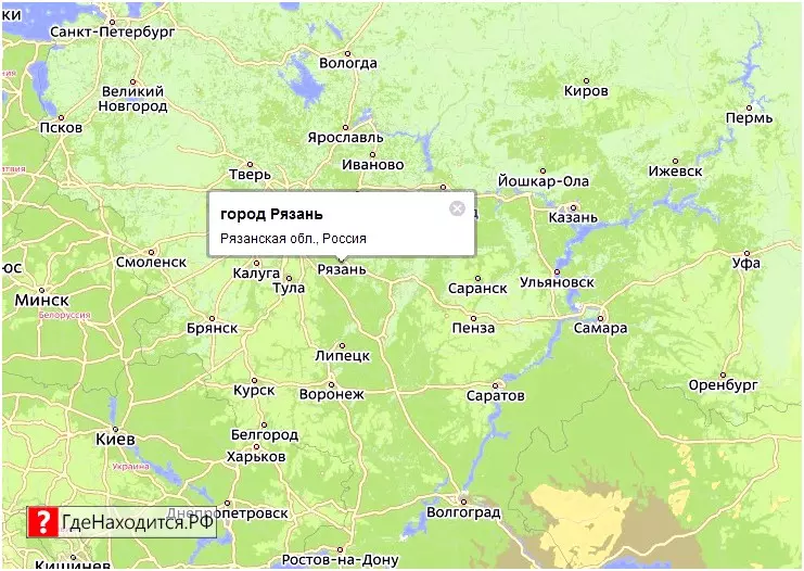 На карте Рязань На карте Рязань