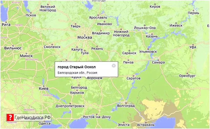 На карте Старый Оскол 
