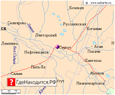 Карта россии с городами сургут