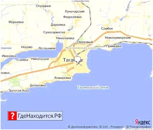 На карте Таганрог 