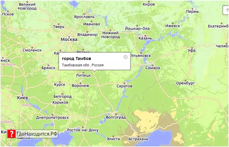 На карте Тамбов 