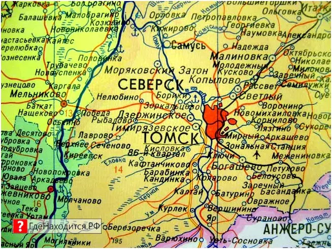 На карте Томск 