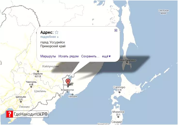 На карте Уссурийск 