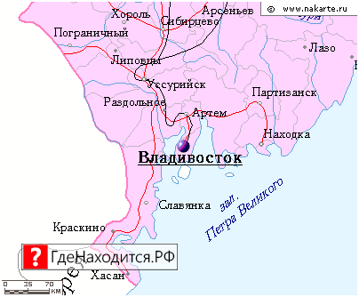 На карте Владивосток 