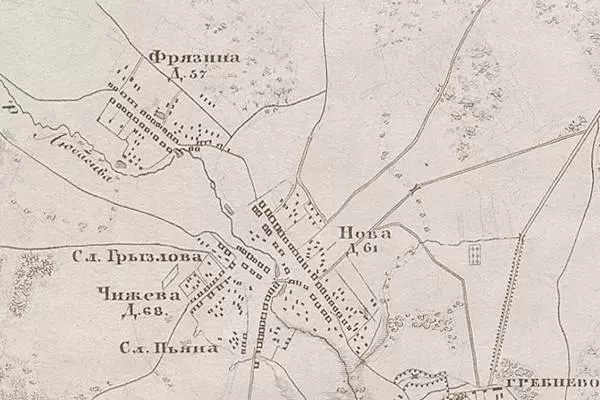 Фрязино на карте Московского уезда