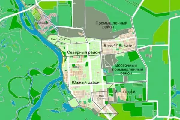 деление на районы в Павлодаре