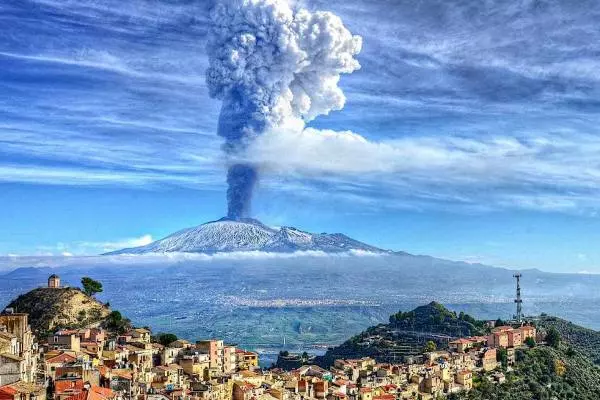 расположения вулкана Этна