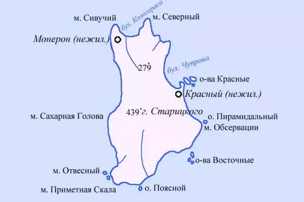 план схема острова Монерон