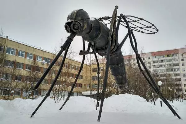 памятник комару большой в городе Усинск