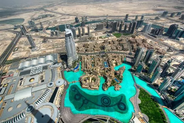 вид на Дубай сверху