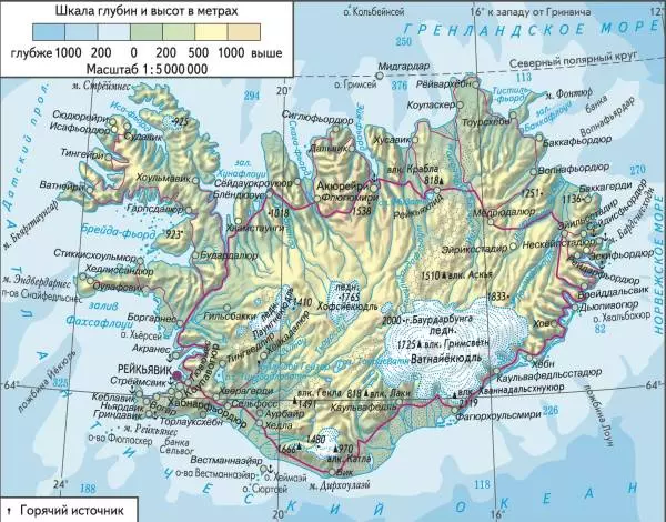 физическая схема Исландии