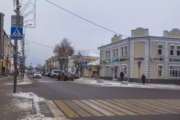 улица в центре зимой